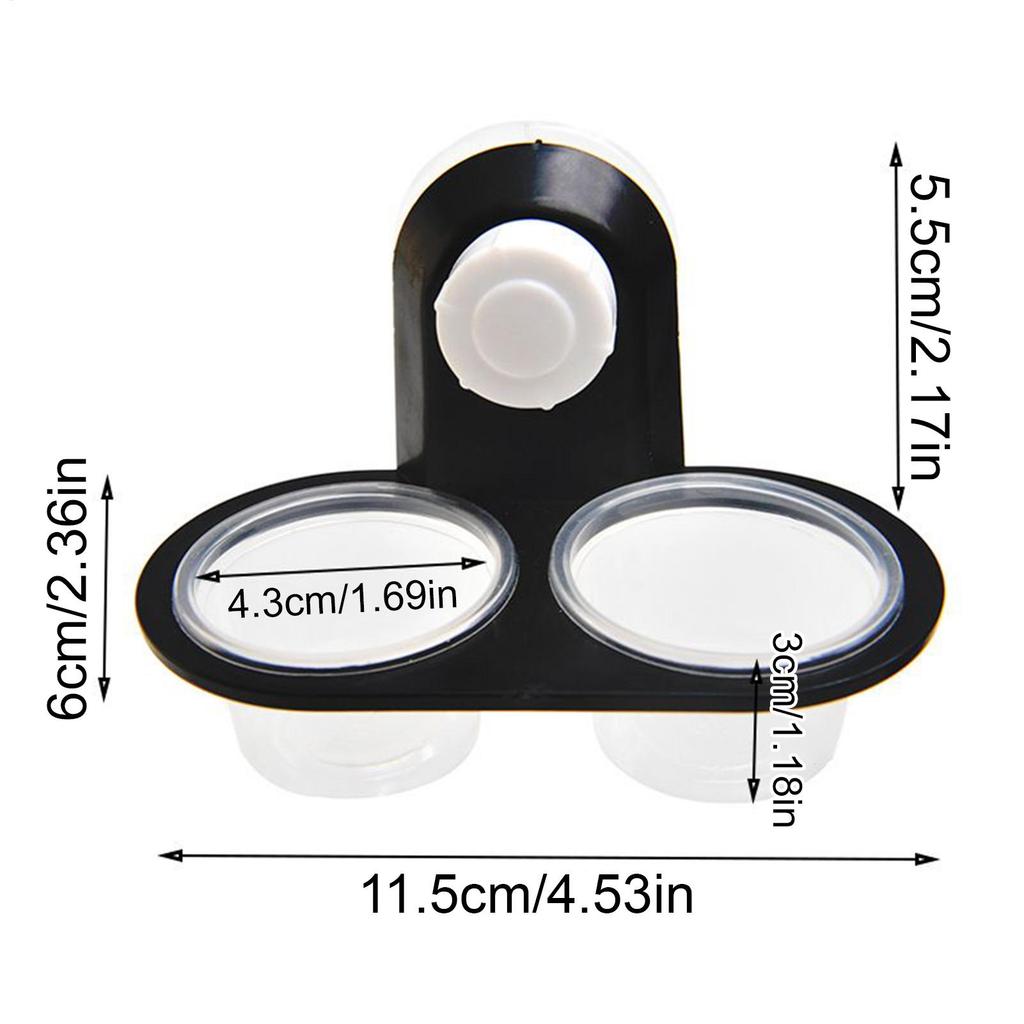 Reptile Food and Water Dish Gecko Feeding Cups Dispenser with 4 Cups Ledge Accessories Tray for Tarantula Frog Lizard Chameleons