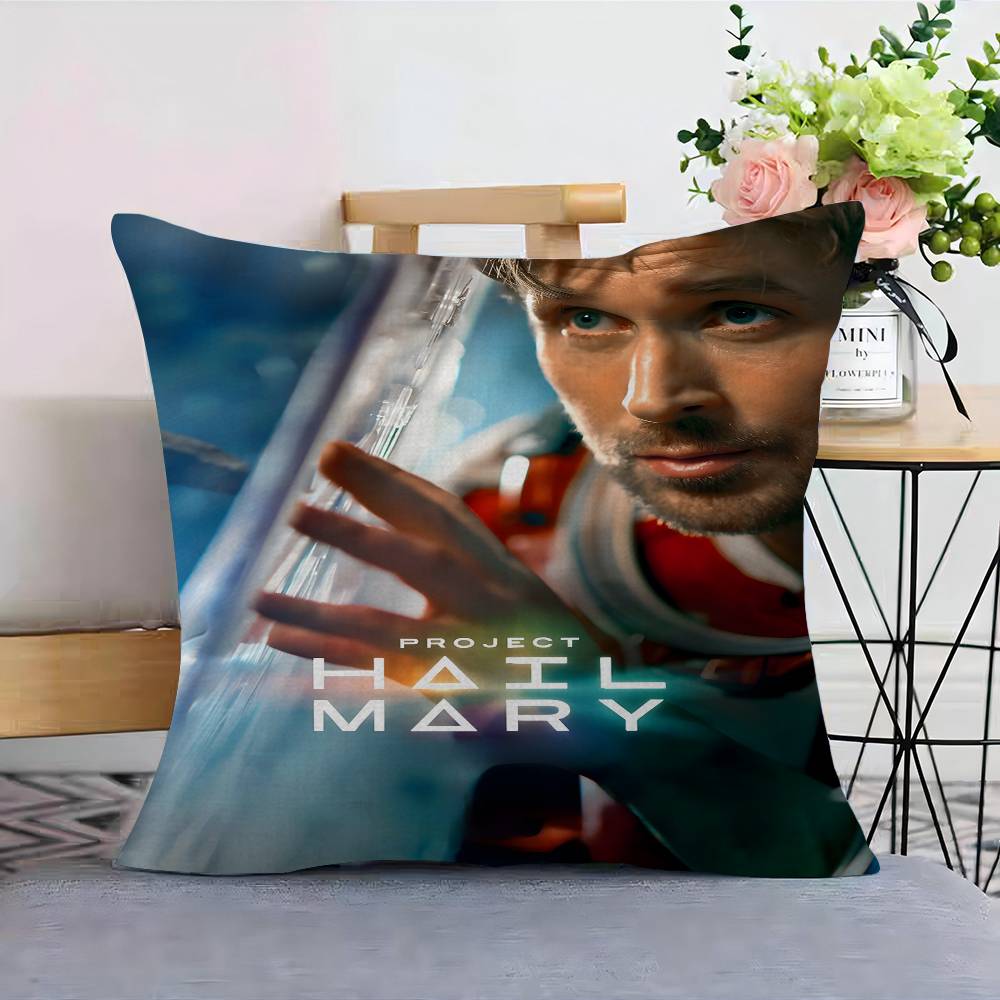 Ryan Gosling Movie Project Hail Mary  Pillow Covers Sofa Decorative Home Doublesided Printing Short Plush Cushion Cover