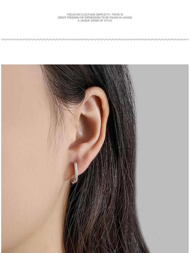 Baoyilong S925 Sterling Silver Geometric Ear Cuffs - Simple, Stylish, Exquisite Earrings for Piercings