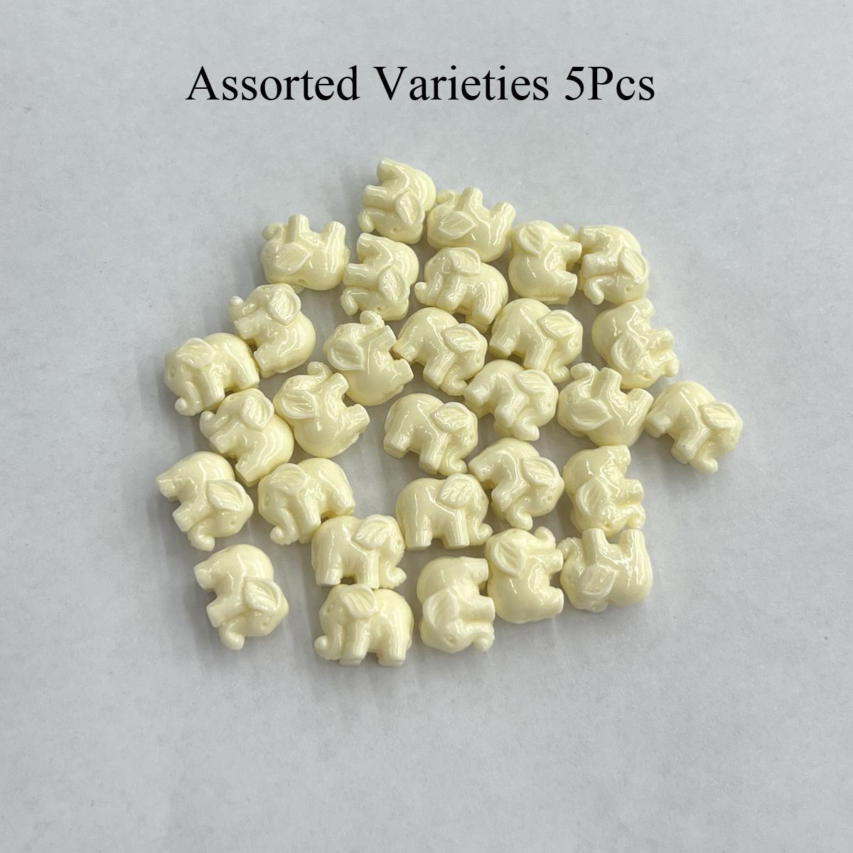 

5Pcs/Pack, 11×14.5mm Elephant Shape Plastic Beads with Hole - Cute Animal Charms for DIY Jewelry - Handmade Bracelet/Necklace Craft Supplies 5Pcs-Pack/11×14.5mm
