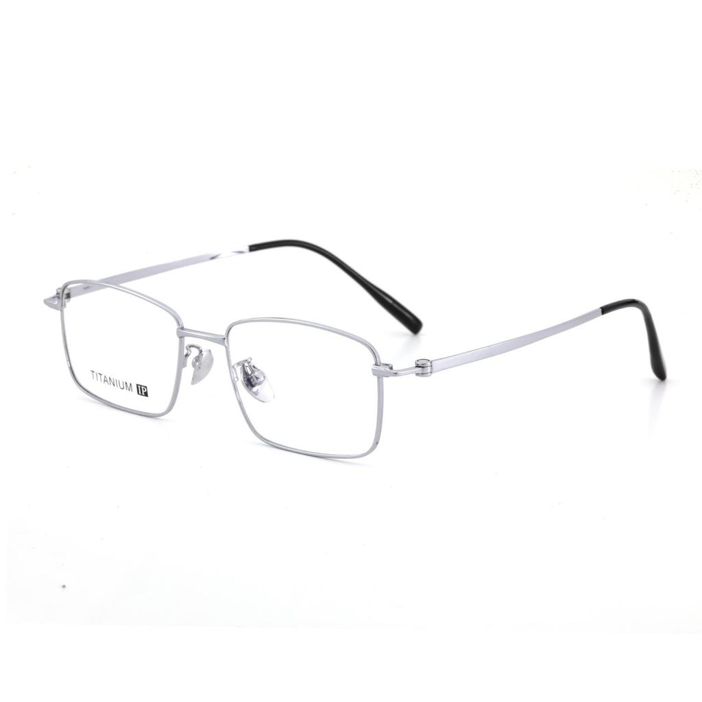 Elegant Half-Titanium Square Half-Rim Eyeglass Frame with Vacuum IP Plating for Myopia