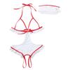 Women's Sexy Lingerie Naughty Nightingale Nurse Costume Babydoll Bodysuit with Headband