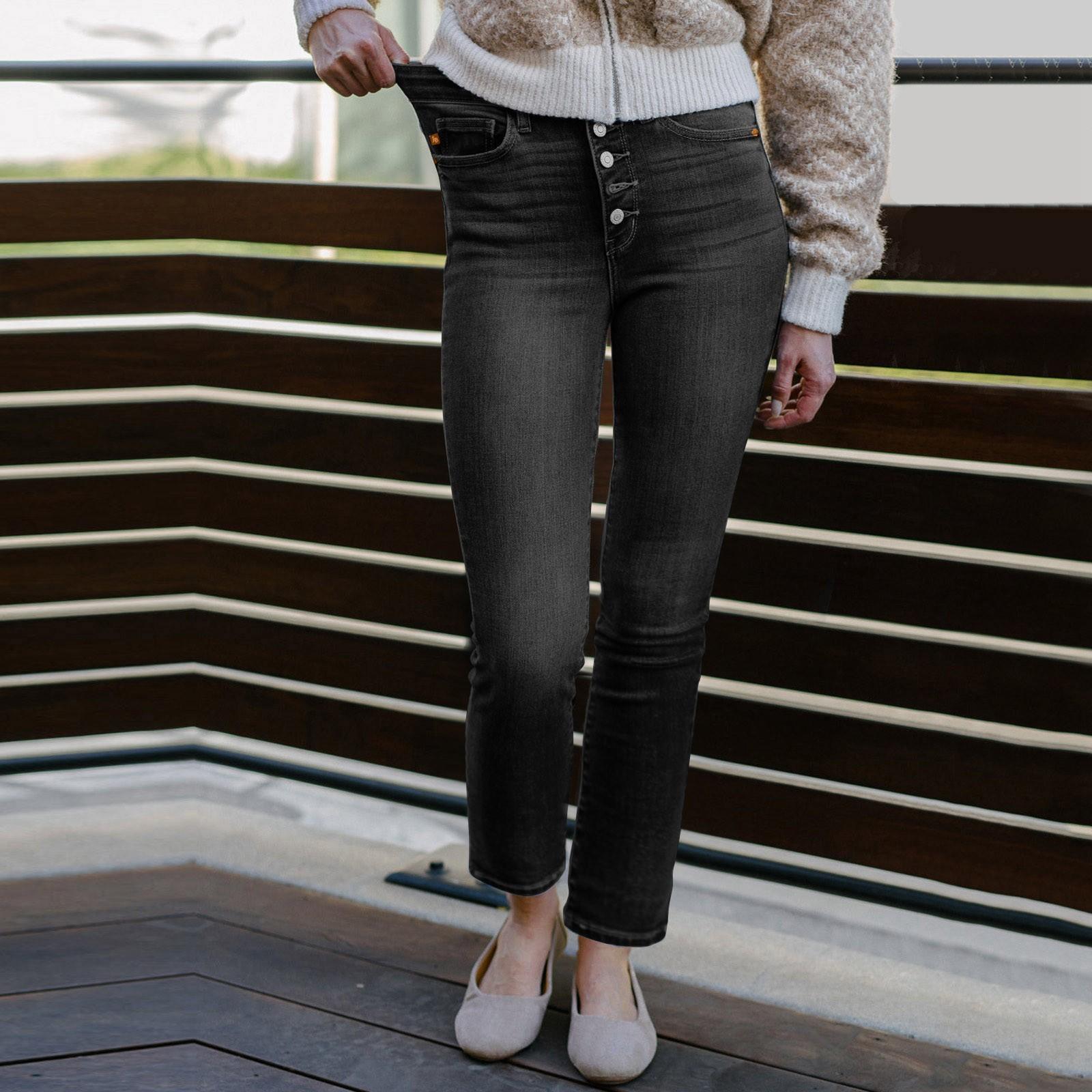 

Модные женские свободные джинсы свободного кроя в винтажном стиле Slim Straight L тёмно-синий