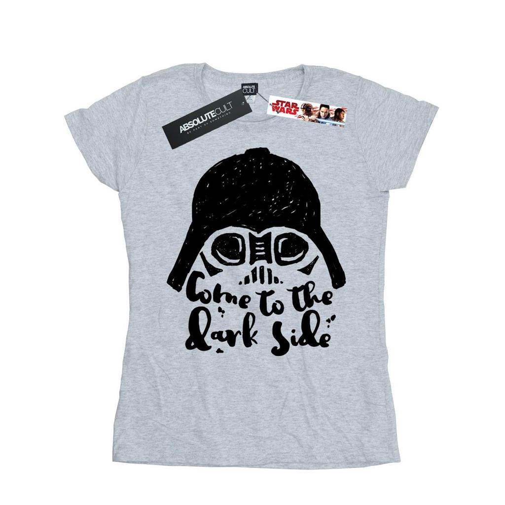 STAR WARS Womens/Ladies Darth Vader Come To The Dark Side Sketch Cotton T-Shirt