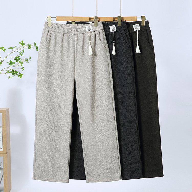 

Elegant Elastic High-Waist Straight Leg Pants for Spring/Autumn 2026 - Fashionable Loose Fit for Middle-aged and Elderly Women 4XL
