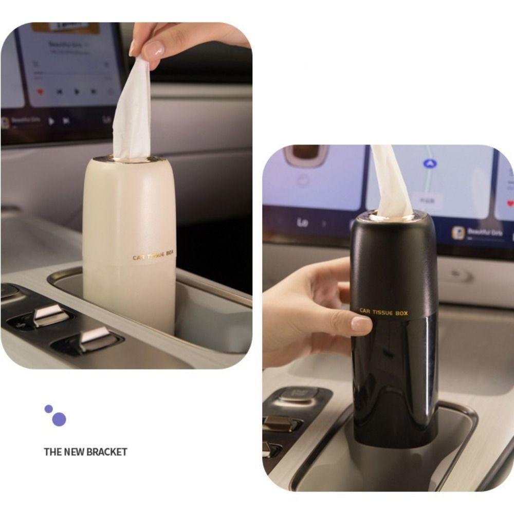 Refillable Car Tissues Cylinder Cup Holder Compact Tissues Box Round Tube Tissue Container  Office