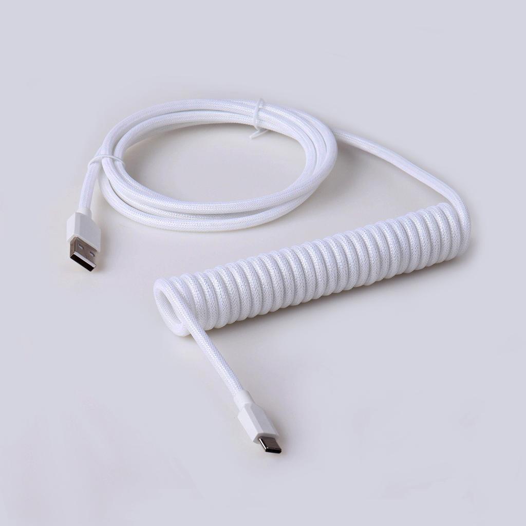 Passed FCC CE Braided USB Keyboard Cable Mechanical Keyboard Type C Cable Double Sleeve Coiled Keyboard Cable