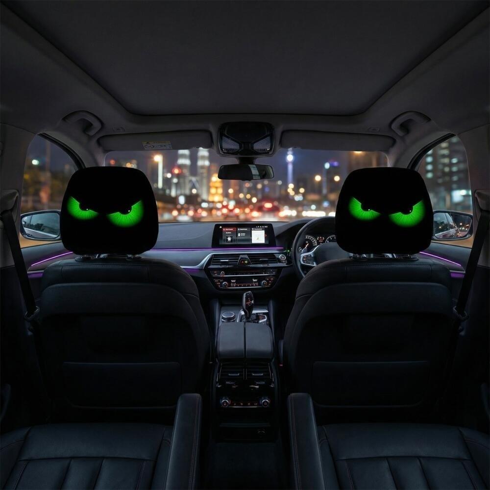 Cartoon Car Pillowcase Funny Car Seat Headcover Car Headrest Covers Journey Must-Have