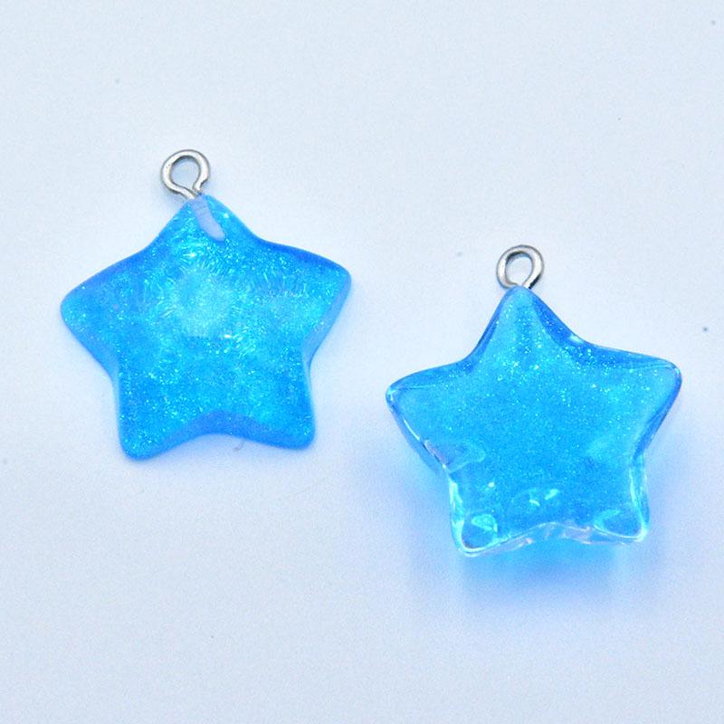 Vibrant Resin Geometric Star Pendant Charm - DIY Jewelry Accessory
