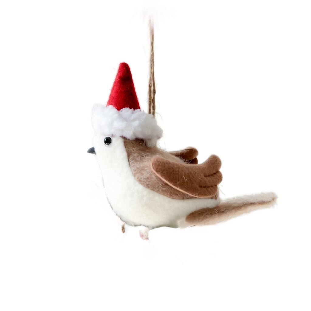 Christmas Creative Plush Bird Hanging Ornament, Cute Bird Pendant Decoration for Holiday Tree