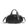 2025 New Retro Handbag Niche Fashion Bowling Bag Textured Single Shoulder Crossbody Bag Versatile Boston Bag