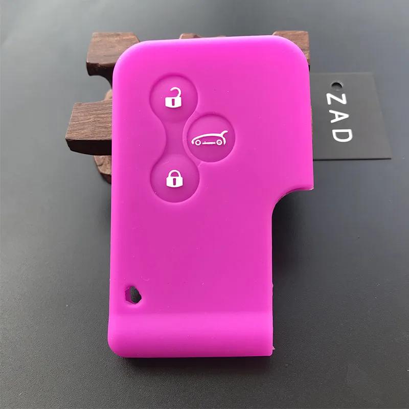 Silicone  Car Key Case Rubber Protector Cover Fob Accessories for Renault Megane R.S. Scenic 3 Button Card Key Skin Shell Set