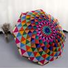 1pc Kaleidoscope Pattern Automatic Folding Umbrella Durable Iron Frame,All Seasons Home Travel Outdoor Multifunctional Umbrella Yy251115075