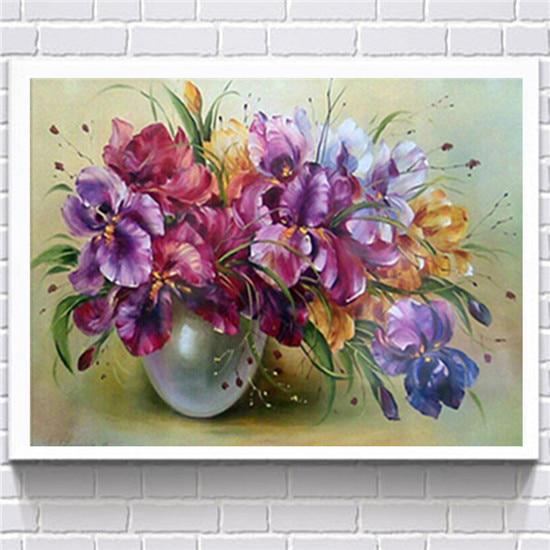 Diamant-Malerei, runde Diamant-Blume, 5D-Diamant-Stickerei, Kreuzstich-Gemälde-Aufkleber