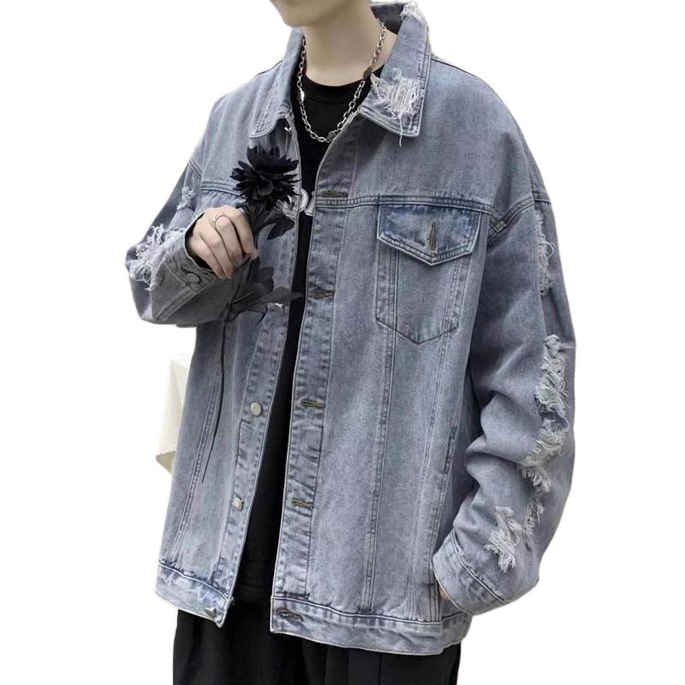 2025 New Retro Denim Jacket Men's Tide Autumn Korean Version Trend Versatile Handsome Hong Kong Style Casual Jacket