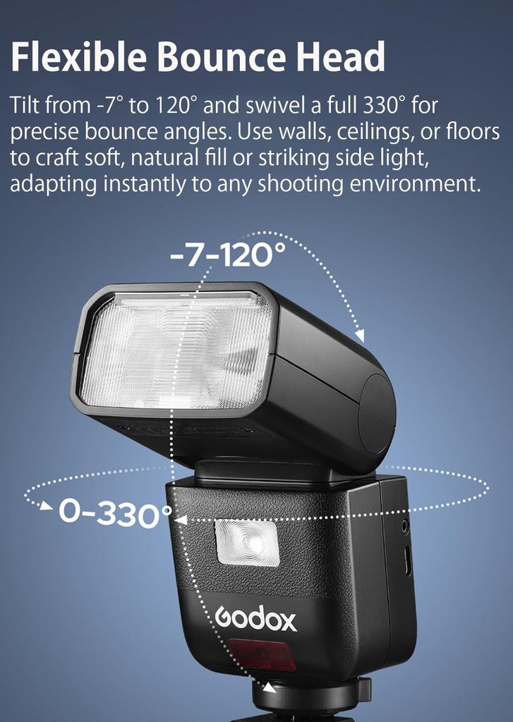 Godox V480S TTL Camera Flash with LED Modeling 10 Brightness TTL Auto 650 Full Compatible with Sony Lithium-Ion Touchscreen, 2-inch Screen, Built-in