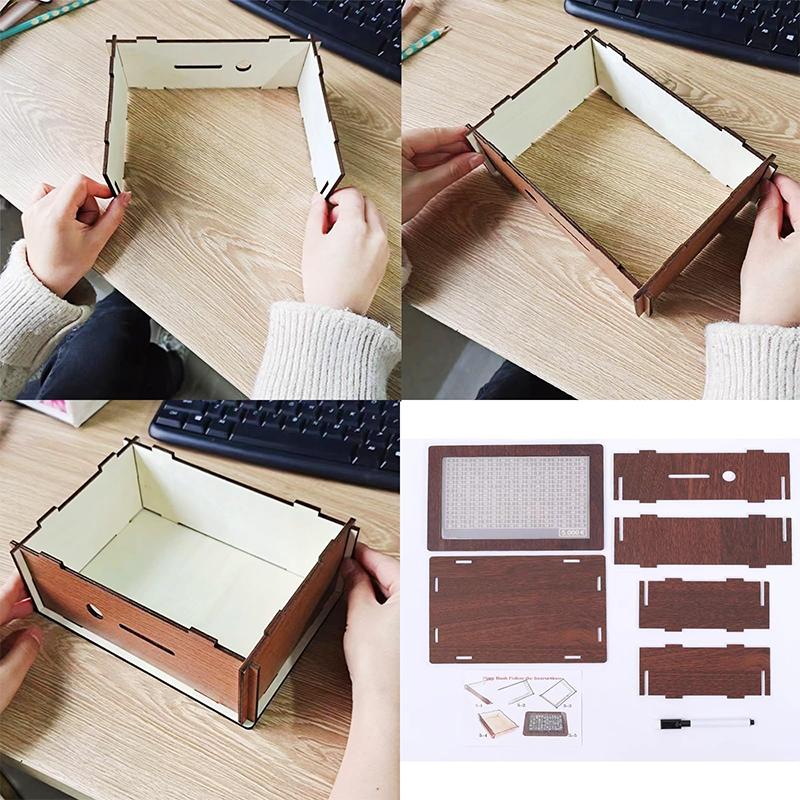 Money Box Piggy Bank Cash Saving Wood Container Decorative Retro Detachable Assembly Container Multifunction Supplies Accessory