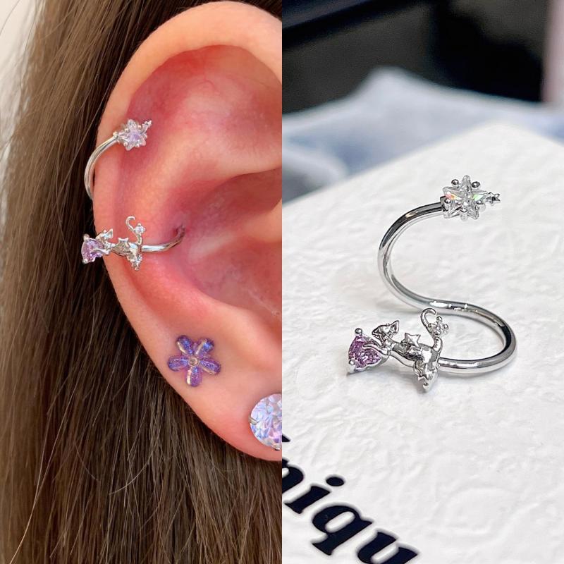 Simple Punk Stainless Steel Ear Bone Ear Cuff Clip On Earrings For Women Jewelry No Pierced Star Earcuff Ear Wrap Clips