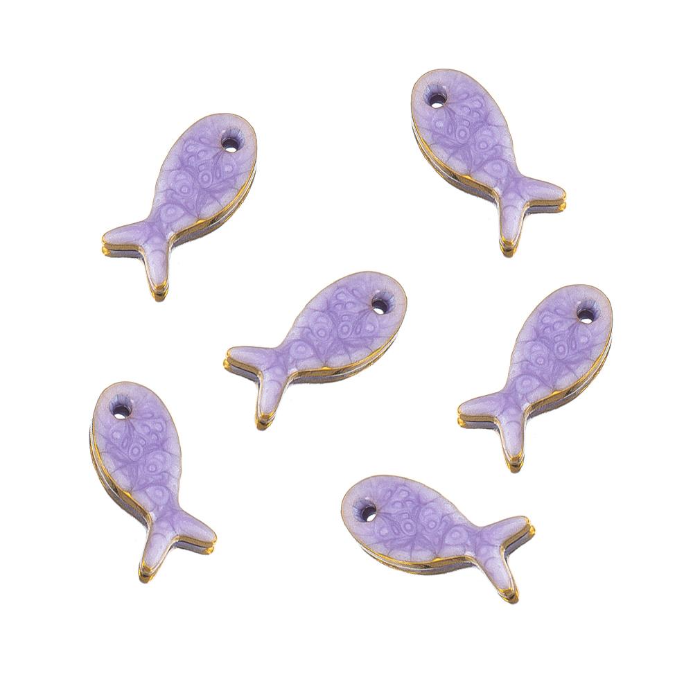 10pcs New Stainless Steel Colorful Marine Coral Starfish Fish Seaweed Charm Necklace Earring Pendant Base for DIY Jewelry Making
