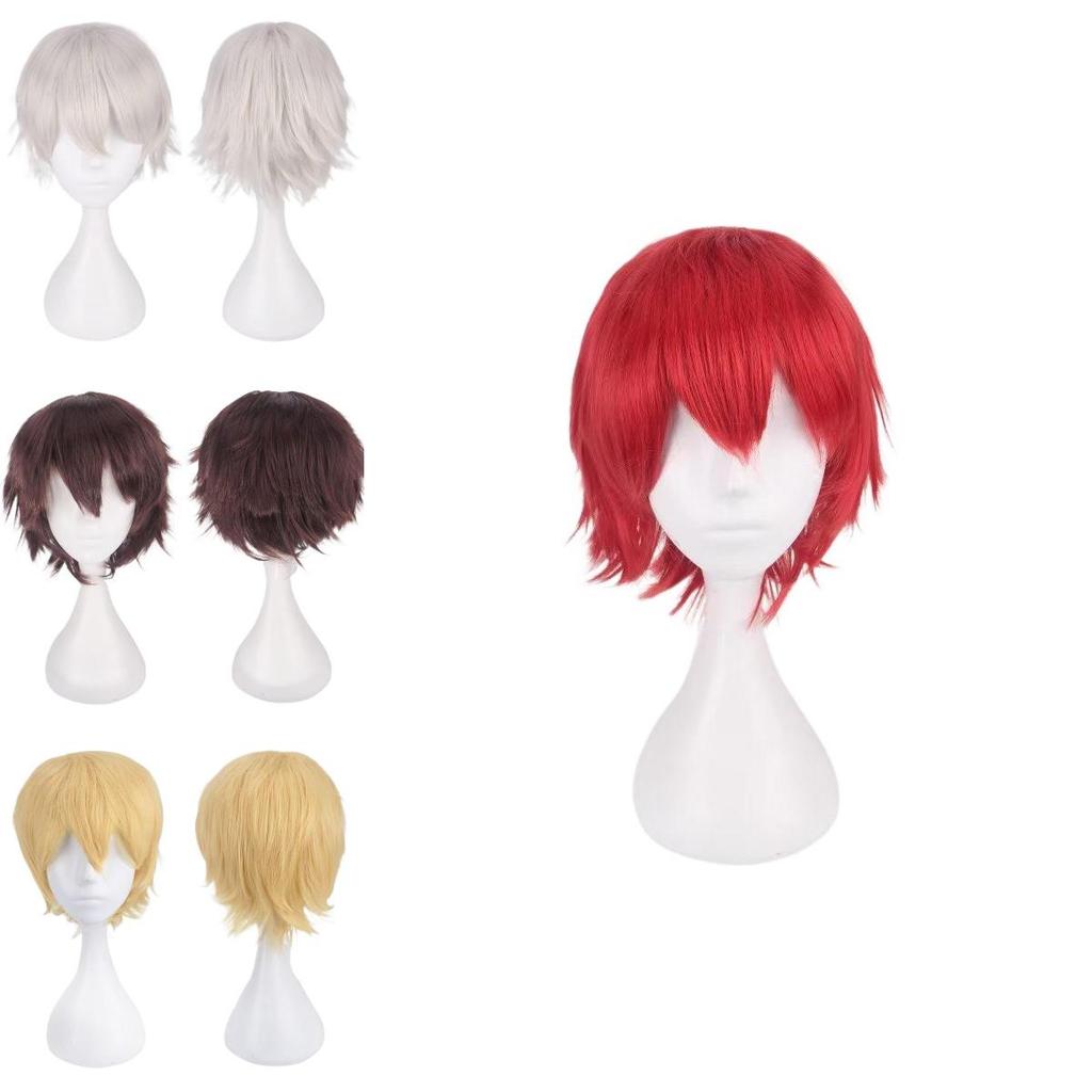 Cos Short Black Cosplay Wig With High Temperature Silk For Anime Costumes