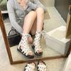 Summer Elegant  Sexy Round-toe Lace Up Flat Sandals Fashion Best-selling Plus Size New Style Comfortable Roman Women's Shoes