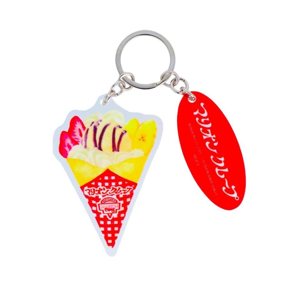 Sunstar Stationery Keychain, Cute Shops in Town, Acrylic Type, Unisex, Adult, a pattern