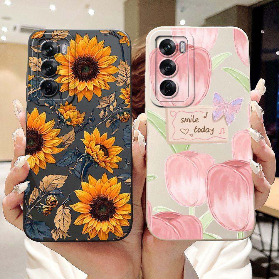 For OPPO Reno12 12Pro Elegant Butterfly Floral Phone Case For Oppo Reno12 Pro Reno 12 5G CPH2625 CPH2629 Soft Silicone Cases