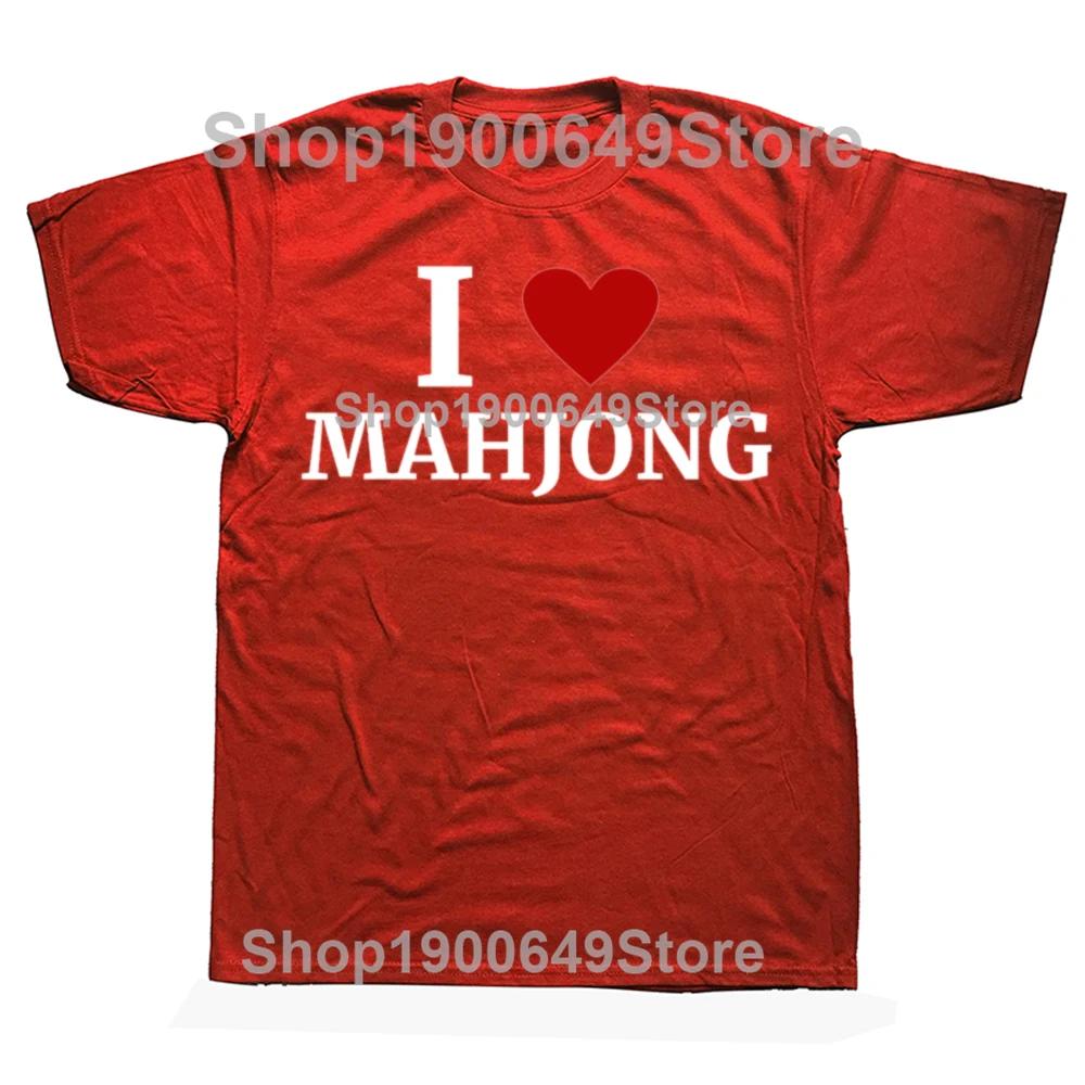 

I Love Mahjong Pattern Retro Funny Gifts Tops Man Clothes Top Women Mens Tshirts for Men Clothing Harajuku Womens Tshirt Y2k S