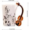 8.5oz Creative Music Mug Violin Style Guitar Ceramic Mug Coffee Tea Milk Stave Cups with Handle Coffee Mugs Novelty Gifts