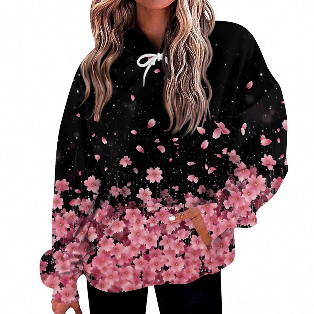 Women's Fashion Daily  Casual Hoodie Long Sleeve Printed Top