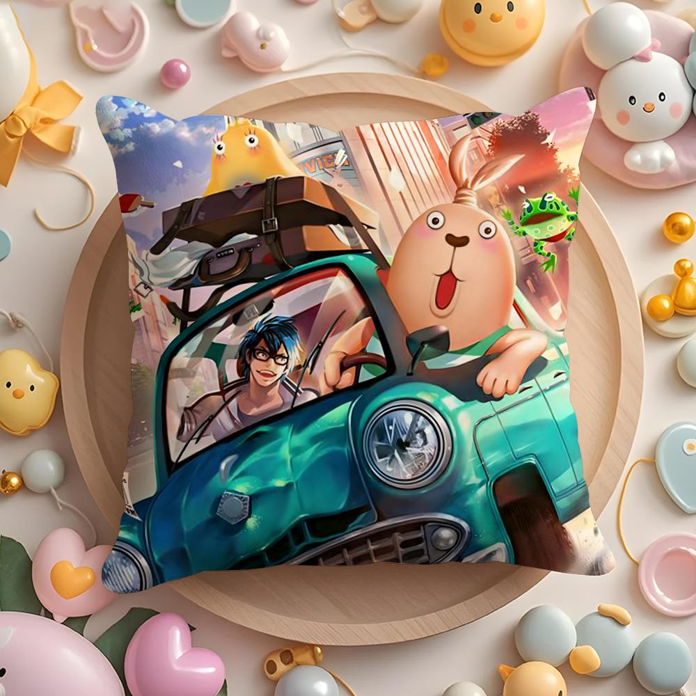 Anime U-Usavich Cushion Cover Home & Car Multi-Scene Pillow Cover - Reversible, Soft & Durable for Daily Use