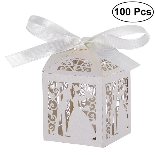 Candy Box 9*5.5cm 10pcs Hollow Flower Birthday Gift Box Wedding Candy Box