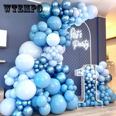 115pcs Blue Macaron Balloon Garland Arch Kit Birthday Party Decor Foil Latex Ballon Wedding Birthday Party Baby Shower Kids Baloon
