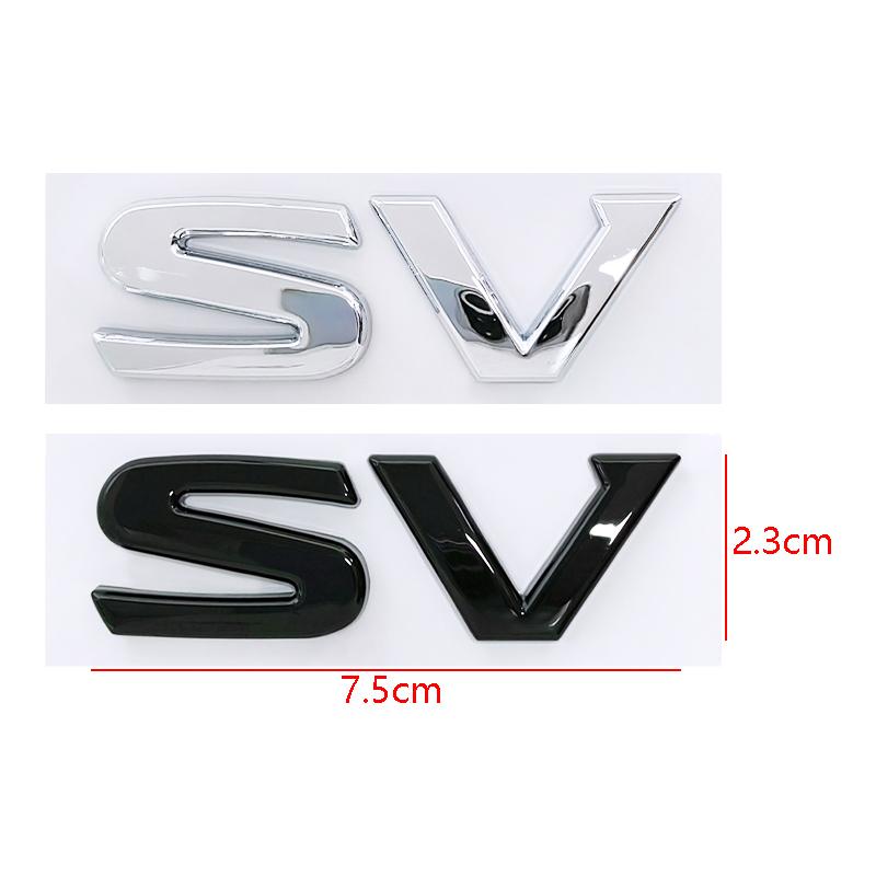 1pcs 3D SV SR ABS Car Rear Letter Logo Sticker Rear Bumper Tail Door Trunk Sticker Car Rear Emblem Sticker Styling Accessories