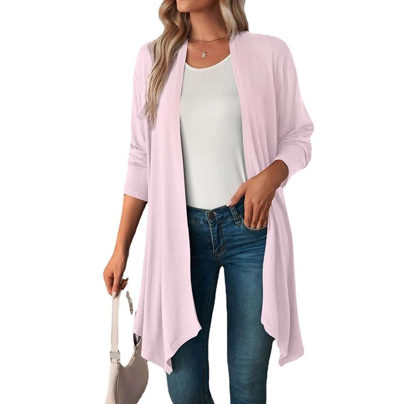 Cardigan Sottile Lungo da Donna Autunno Estate Maglione Cardigan Femminile Manica Lunga Cappotto Giacca Sciarpa Casual da Donna Capospalla