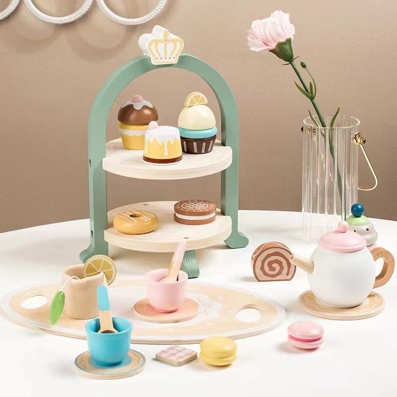 Maker Wooden Bread Ice Cream Shelf Dressing Table Children Toy