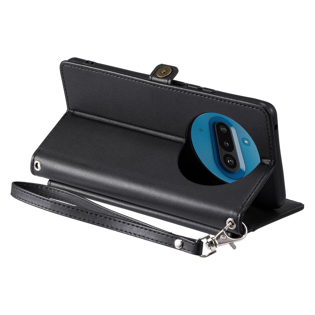 For Nothing Phone (3a) Leather Case with Wrist Strap Wallet Stand Phone Cover