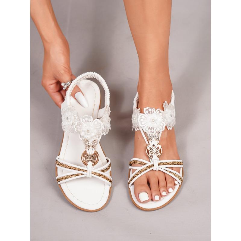 Women's Summer New Beautiful Wind Flower Butterfly Everyday Casual Wind Versatile Beach Sandals
