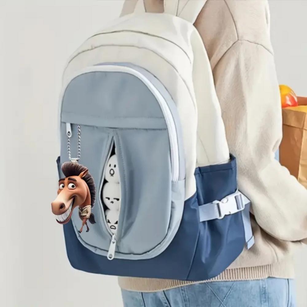 Kreatywny akrylowy wisiorek 2D z koniem z dużymi ustami, nowy transgraniczny płaski wisiorek na lusterko wsteczne samochodu, wisiorek domowy na święta