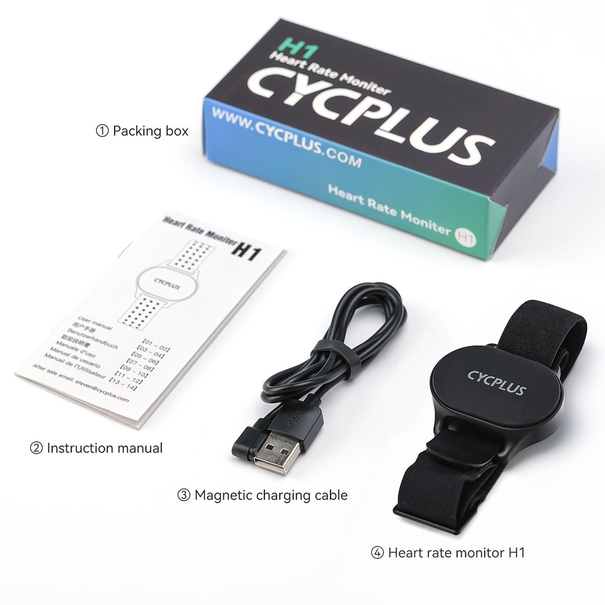 

CYCPLUS датчик сердечного ритма наручный ремень Bluetooth ANT+ фитнес-монитор для Garmin Wahoo GPS велосипедный компьютер H1