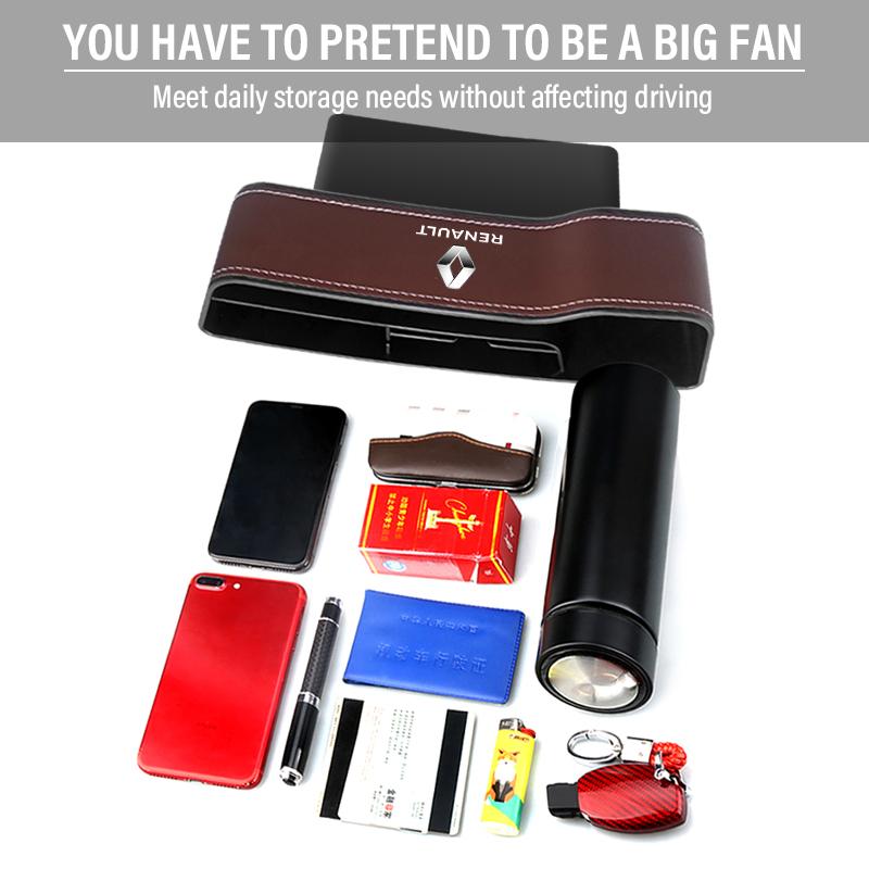 2Pcs Multifunction Car Seat Organizer Seat Crevice Storage Box For Renault Dacia Megane 3 2 4 CC Clio 4 Koleos Clio Laguna 2 3 Duster Logan