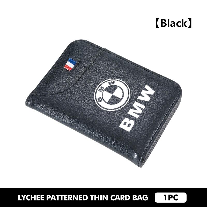 Zipper Short Wallets Multi Slots Leather Card Holder Coin Purse For BMW M Performance E36 E46 E60 E90 E91 E92 E93 F30 F20 xkhr50