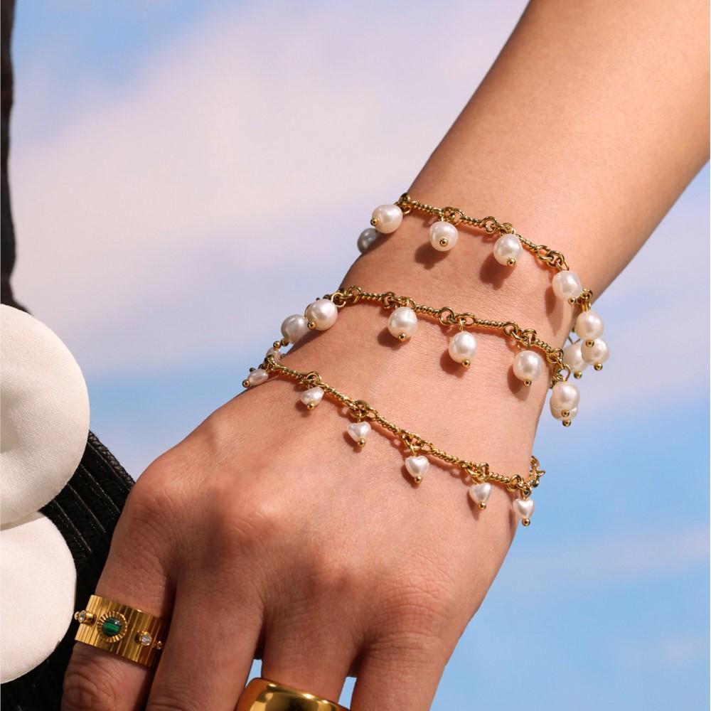 Boho Necklace Matching Bracelet In Brass 18k Gold Plated With Multi Heart Plastic Beads Charms Necklaces  Bracelets For Women