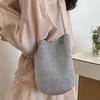 Glitzer Schimmernder Faden Gestrickt Gewebt Tasche Koreanischer Stil Gestrickte Umhängetasche Niedliche Strandtasche Outdoor