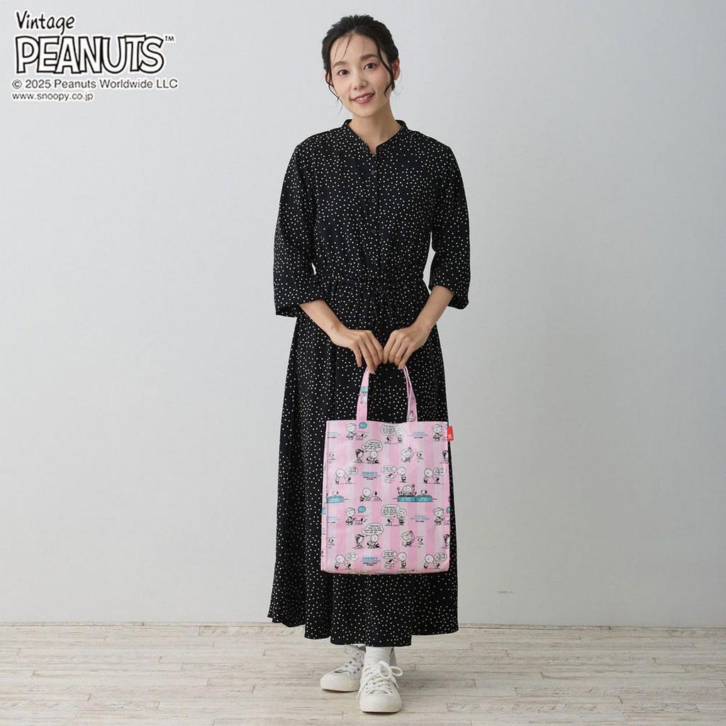 Snoopy Tote Laminated 8430 75th Anniversary [Rootote] Women's Bag, Surface, IP.A4.Lami.Peanuts-0L (02 Block)