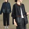 Herbst Frühling Locker Bequem Retro Stil Jeansjacke in Übergröße für Damen