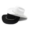 Hemmed Wool Hat Western Cowboy Top Hat Men'S And Women'S Couple Hat Ethnic Curled Felt Hat