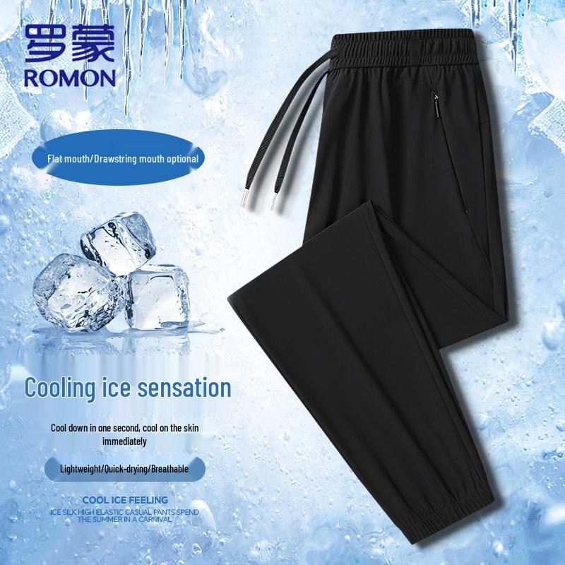 Romon Men s Ice Silk Quick-Dry Casual Trousers 2XL