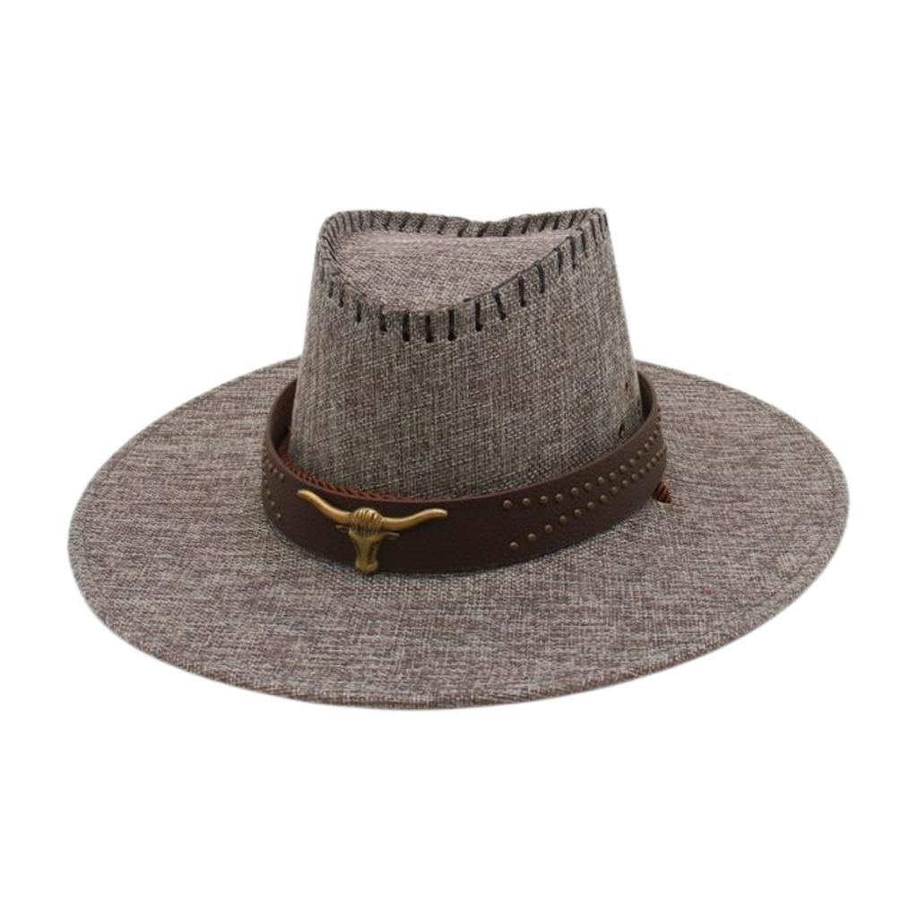 Big Eaves Vacation Sunscreen Sunshade Top Hat Grassland Ethnic Style Embroidery Accessories Riding Hat Denim Hat