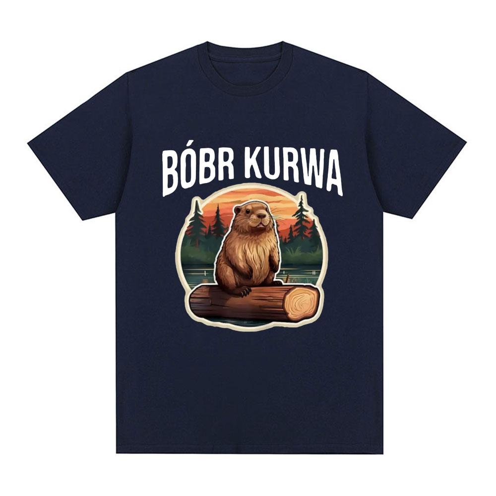 Bober Kurwa Bobr T-shirt Funny Meme Graphic Men's Women Fashion Hip Hop Short Sleeve Loose T-shirts 100% Cotton Comfort T Shirt